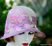 Pretty Pink Roaring Twenties Vintage Style Cloche Summer Hat Hat 2 small