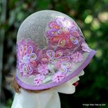 Pretty Pink Roaring Twenties Vintage Style Cloche Summer Hat Hat 4 small