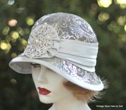 1920'S Vintage Style Cloche Wedding Hat For Mother Of The Bride, Great Gatsby Party In Silver 1 small