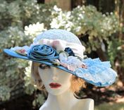 Edwardian Style Wedding Hat Wide Brim In Lilac 1 small