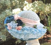 Edwardian Style Wedding Hat Wide Brim In Lilac 2 small