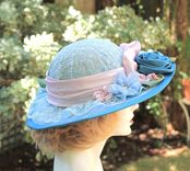 Edwardian Style Wedding Hat Wide Brim In Lilac 4 small