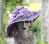 Couture Designer Formal Kentucky Derby Race Hat Wide Brim 1 small
