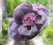 Couture Designer Formal Kentucky Derby Race Hat Wide Brim 3 small