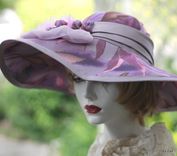 Couture Designer Formal Kentucky Derby Race Hat Wide Brim 6 small