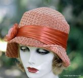 Vintage 1920'S Cloche Hat Vintage Style In Perfectly Peach 2 small