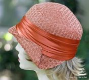 Vintage 1920'S Cloche Hat Vintage Style In Perfectly Peach 3 small
