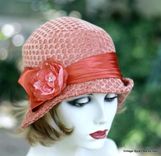 Vintage 1920'S Cloche Hat Vintage Style In Perfectly Peach 1 small