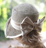 Casual To Formal Vintage 1920'S Cloche Hat In A Beige And Taupe 3 small