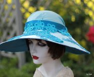 Downton Abbey Style Wide Brim Church, Race, Wedding Hat 1 small