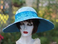 Downton Abbey Style Wide Brim Church, Race, Wedding Hat 2 small