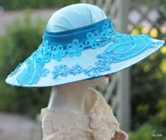 Downton Abbey Style Wide Brim Church, Race, Wedding Hat 4 small