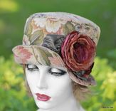 Edwardian Bohemian Bucket Style Hat In Floral Print Tapestry 1 small