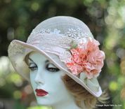 Shabby Chic Vintage Hat 1920'S Wedding Tea Party Summer 4 small