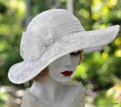 Wide Brim Elegant Hat Lace Bridal Wedding In A Vintage Style 1 small