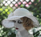 Wide Brim Elegant Hat Lace Bridal Wedding In A Vintage Style 2 small