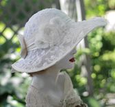 Wide Brim Elegant Hat Lace Bridal Wedding In A Vintage Style 3 small