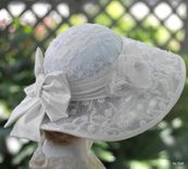 Wide Brim Elegant Hat Lace Bridal Wedding In A Vintage Style 4 small