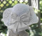 Wide Brim Elegant Hat Lace Bridal Wedding In A Vintage Style 5 small