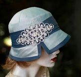 Silk Cloche 1920s Hat With Rhinestone Enrichement 2 small