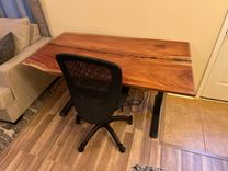 Height Adjustable African Mahogany Desk 5 small