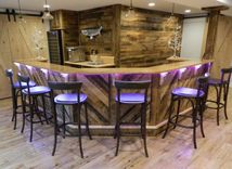 Custom Made Reclaimed Barn Board Bar 1 small