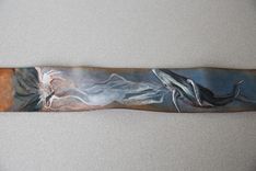 Custom Eco-Friendly Leather Painted Whale Guitar Strap 4 small