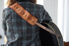 Custom Eco-Friendly Leather Painted Whale Guitar Strap 5 small