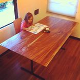 Reclaimed Dining Table On Steel Base 2 small