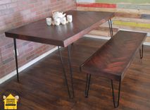 Reclaimed Dining Table-Handcrafted Herringbone Dining Table 4 small