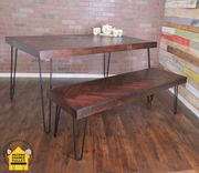 Reclaimed Dining Table-Handcrafted Herringbone Dining Table 5 small