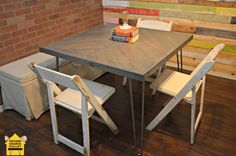 Reclaimed Dining Table-Handcrafted Herringbone Dining Table 6 small