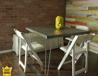 Reclaimed Dining Table-Handcrafted Herringbone Dining Table 3 small