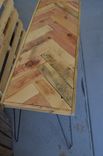 Handcrafted Pallet Herringbone Console Table With Midcentury Hairpin Legs 5 small