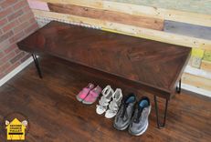 Reclaimed Bench, Reclaimed Wood Bench- Rustic Bench, Herringbone Bench 1 small