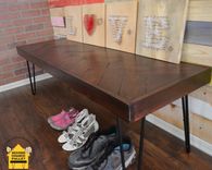 Reclaimed Bench, Reclaimed Wood Bench- Rustic Bench, Herringbone Bench 4 small