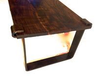 Hand Made Rustic Walnut And Black Iron Coffee Table 2 small