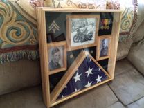 Memorial Casket Flag W/Picture Frames 2 small