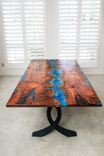 Maple Burl Oceanic Resin River Dining Table 48x96 1 small