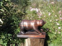 A Walking Bear Carved From Old-Growth Redwood Driftwood 3 small