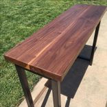 Solid Walnut Console Table With Hand-Forged Metal Legs 1 small