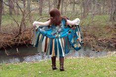 Gypsy Long Vest Made From Repurposed Sweaters And Felt. 2 small
