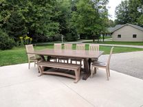 White Oak Trestle Dining Set 5 small