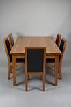 Figured Cherry Upholstered Dining Set 2 small