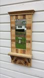 Rustic Reclaimed Lath Hall Mirror With Barnwood Shelf 3 small