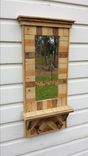 Rustic Reclaimed Lath Hall Mirror With Barnwood Shelf 4 small