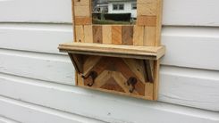 Rustic Reclaimed Lath Hall Mirror With Barnwood Shelf 5 small