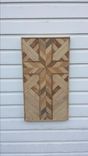 Large Rustic Reclaimed Lath Cross Wall Hanging With Chevron Pattern 5 small