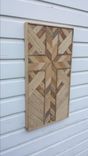 Large Rustic Reclaimed Lath Cross Wall Hanging With Chevron Pattern 3 small