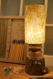 Walnut With Bark On And River Rock Columnar Glass Shade 2 small